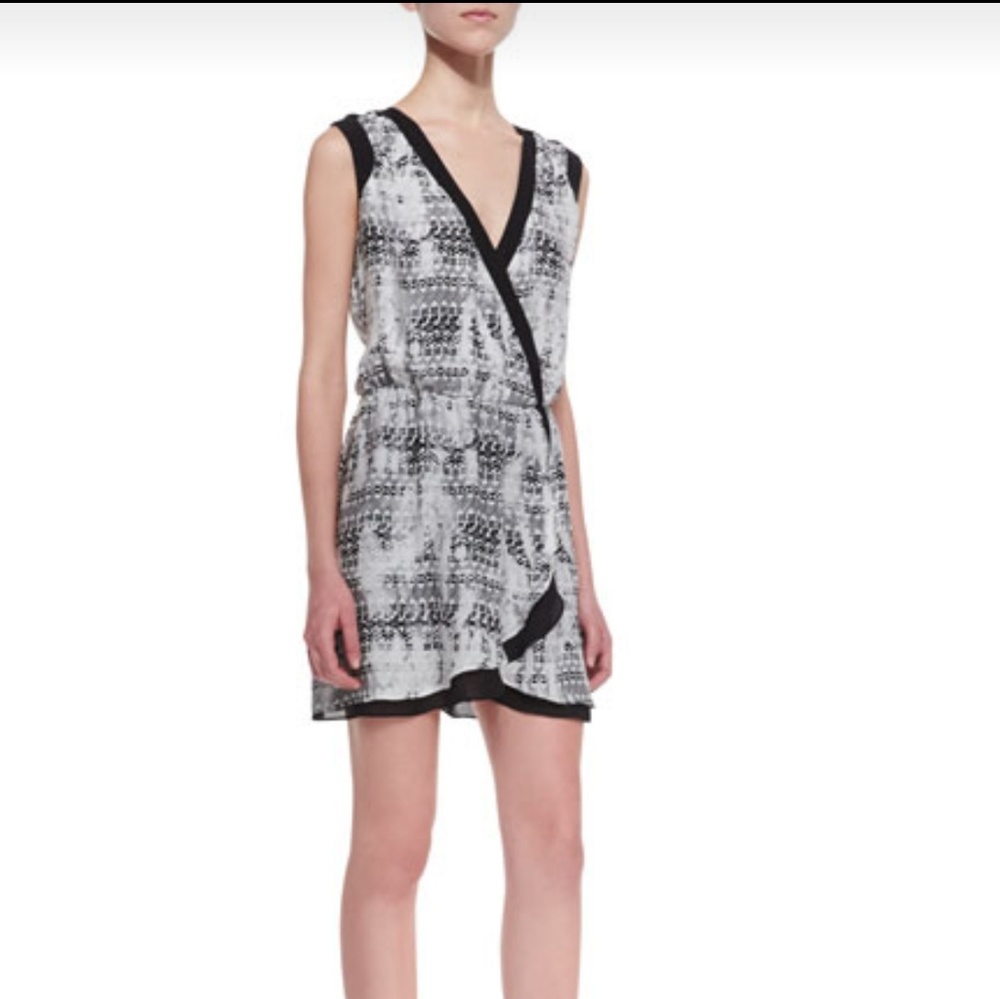 Parker faux wrap silk dress